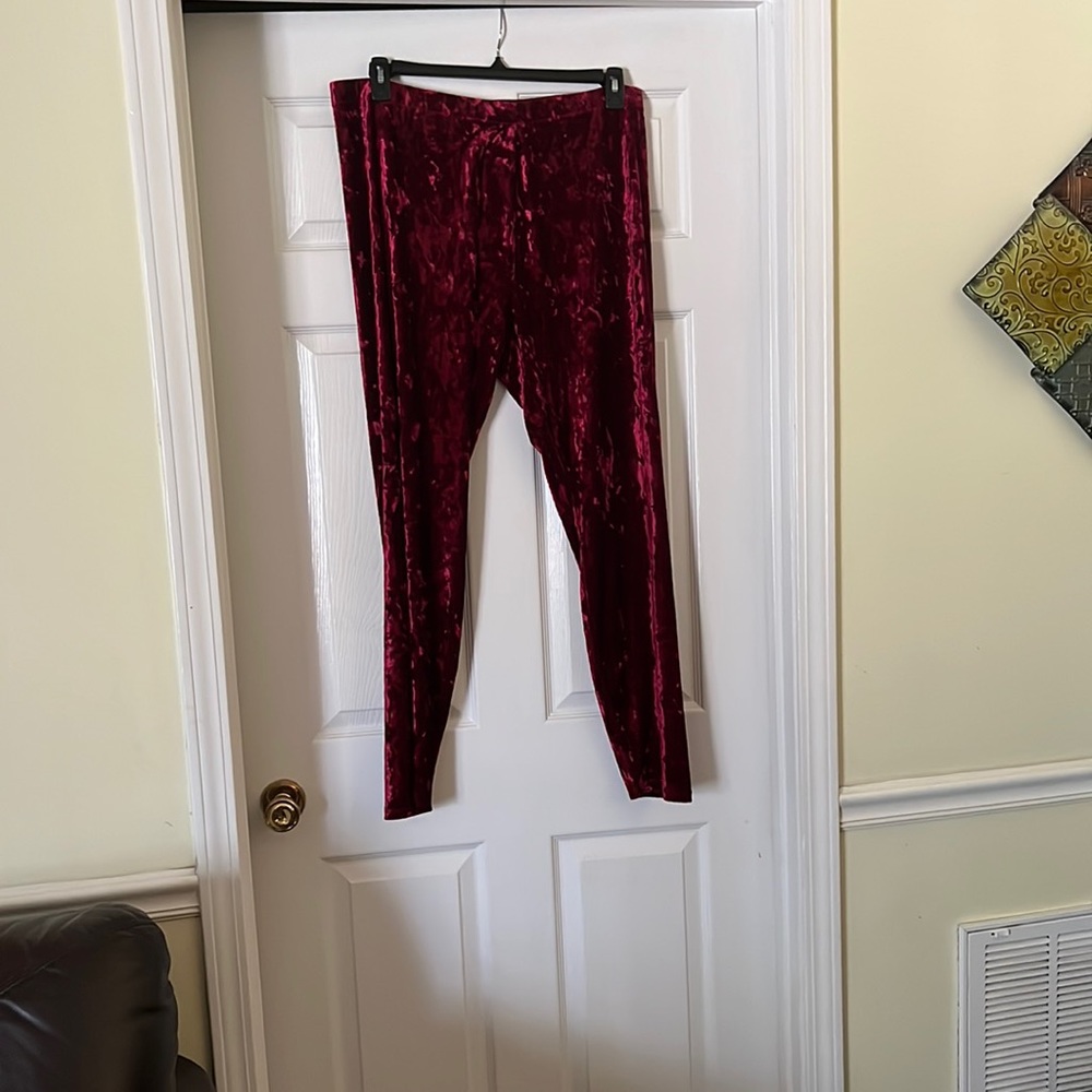 Pretty Burgundy Velvet Pants